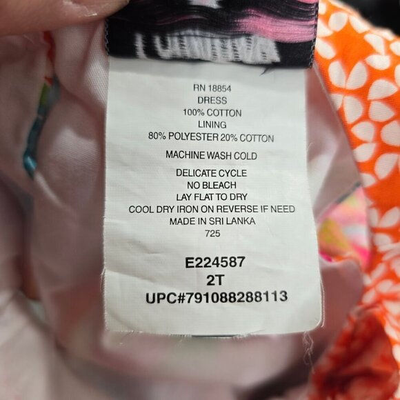 Vintage Countaing Daisies 2T Orange Floral High Neck Sleeveless Mini Dress - Picture 7 of 7